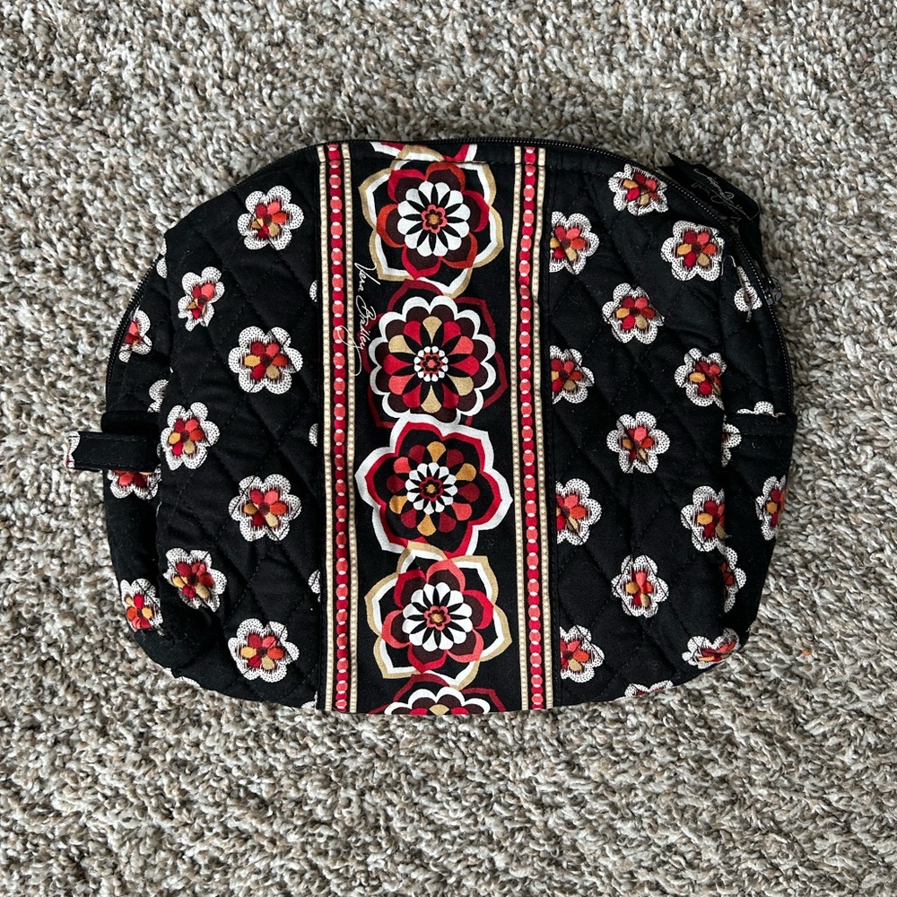 Vera Bradley Black, Red, White, Tan Cosmetic Bag